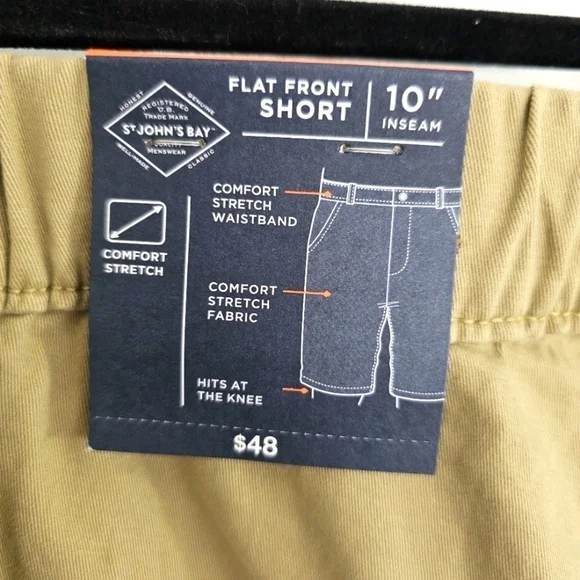St Johns Bay Flat Front Comfort Stretch Adjustable Waist Shorts Size 48 NWT - Picture 10 of 11